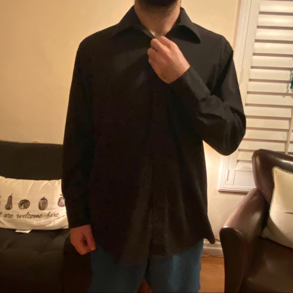 Fancy black dress shirt, super comfy